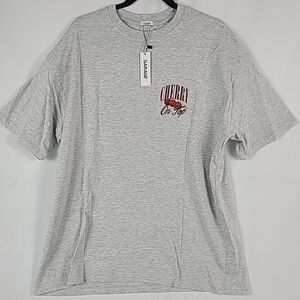 NEW Garage Haut Boyfriend Tee Cherry Martini Grey Size S/M